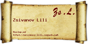 Zsivanov Lili névjegykártya