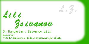 lili zsivanov business card